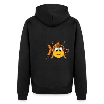 Écouteurs de musique Goldfish Clef - Veste à capuche bio Premium Unisexe - noir - Dos - Nico (187cm)