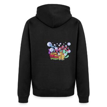 Beaux récifs coralliens, océan, nature, - Veste à capuche bio Premium Unisexe - noir - Dos - Nico (187cm)