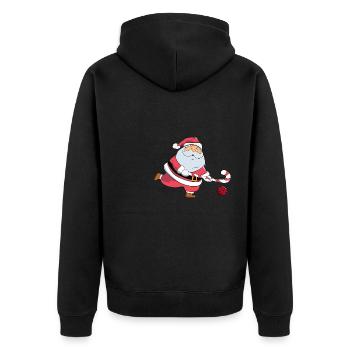 Père Noël Amateur de hockey sur gazon Spor de Noël - Veste à capuche bio Premium Unisexe - noir - Dos - Nico (187cm)
