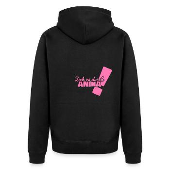 Prénom Anina - Veste à capuche bio Premium Unisexe - noir - Dos - Nico (187cm)