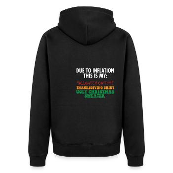 Due To Inflation This Is My Halloween - Unisex Premium Bio Zip Hoodie - Schwarz - Hinten - Nico (187cm)