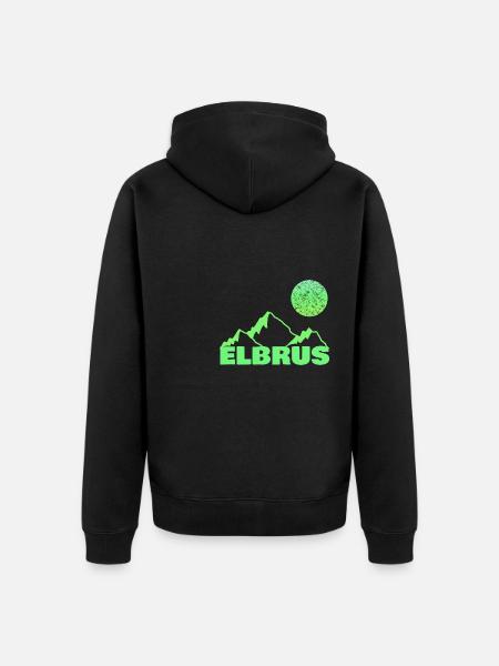 Klettern Elbrus - Unisex Premium Bio Zip Hoodie - Schwarz