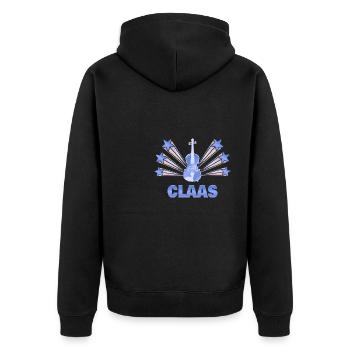 Musical instrument Claas - Unisex Premium Organic Zip Hoodie - black - Back - Nico (187cm)