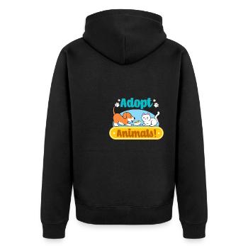 Refuge pour animaux Sauvetage de chats chiens Cute - Veste à capuche bio Premium Unisexe - noir - Dos - Nico (187cm)