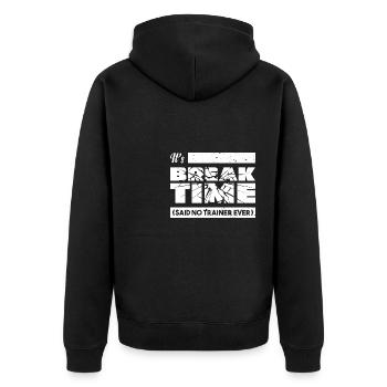 Workout Personal Trainer Fitness Lebensstil Gesche - Unisex Premium Bio Zip Hoodie - Schwarz - Hinten - Nico (187cm)