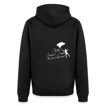 Color Guard I make the band look cool - Unisex Premium Bio Zip Hoodie - Schwarz - Hinten - Nico (187cm)