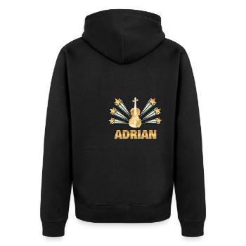 Musical Instrument Aidan - Unisex Premium Organic Zip Hoodie - black - Back - Nico (187cm)