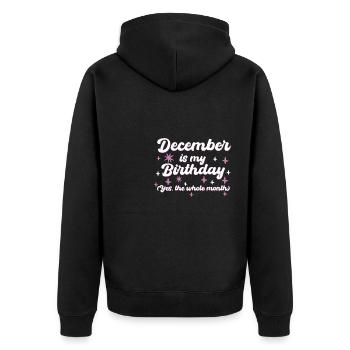 Décembre est mon anniversaire Oui tout le mois né - Veste à capuche bio Premium Unisexe - noir - Dos - Nico (187cm)