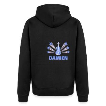 Gift for Damien - Unisex Premium Organic Zip Hoodie - black - Back - Nico (187cm)