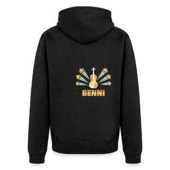 Musikinstrument Benni - Unisex Premium Bio Zip Hoodie - Schwarz - Hinten - Nico (187cm)