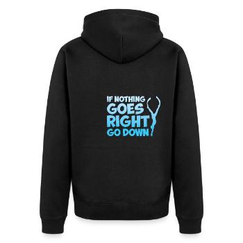 Freitauchen wenn nichts läuft tauchen - Unisex Premium Bio Zip Hoodie - Schwarz - Hinten - Nico (187cm)