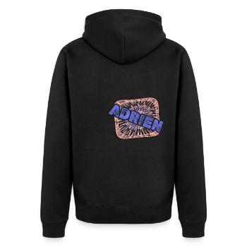Job Adrien - Unisex Premium Organic Zip Hoodie - black - Back - Nico (187cm)