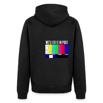 We'll fix it in post - Unisex Premium Organic Zip Hoodie - black - Back - Nico (187cm)