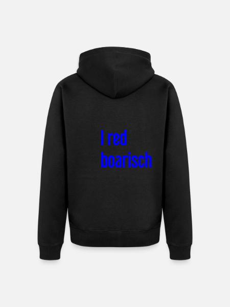 I red boarisch - Unisex Premium Bio Zip Hoodie - Schwarz
