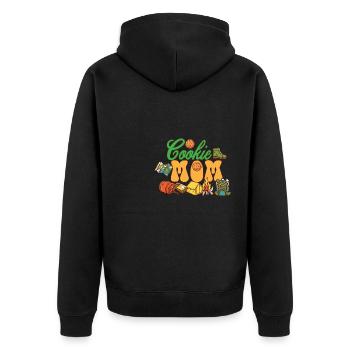 Cookie Mom Scout Troop Leader Mama Cookie Chaos - Unisex Premium Bio Zip Hoodie - Schwarz - Hinten - Nico (187cm)