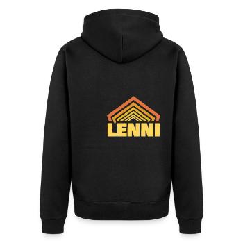 Lenni - Unisex Premium Organic Zip Hoodie - black - Back - Nico (187cm)