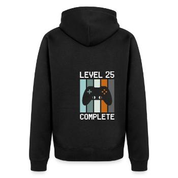 Gamer Level 25 Anniversaire 25 ans - Veste à capuche bio Premium Unisexe - noir - Dos - Nico (187cm)