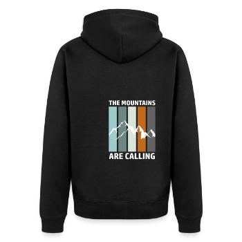 Mountains Hiking Climbing Ski Snowboard Mountain Bike - Unisex Premium Organic Zip Hoodie - black - Back - Nico (187cm)