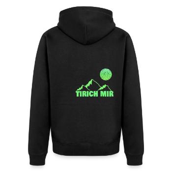 Geschenk für mir - Unisex Premium Bio Zip Hoodie - Schwarz - Hinten - Nico (187cm)
