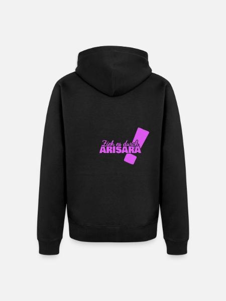 Vorname Arisara - Unisex Premium Bio Zip Hoodie - Schwarz