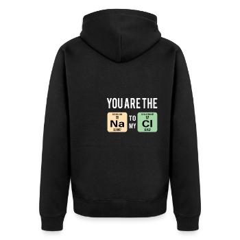 Chemie Lehrer Wissenschaftler Chemieker - Unisex Premium Bio Zip Hoodie - Schwarz - Hinten - Nico (187cm)
