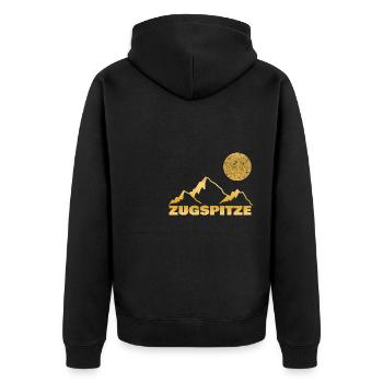 Bergsteigen für Zugspitze Berg Bouldern - Unisex Premium Bio Zip Hoodie - Schwarz - Hinten - Nico (187cm)