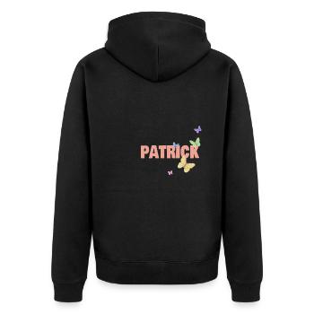 Patrick Patrick - Unisex Premium Bio Zip Hoodie - Schwarz - Hinten - Nico (187cm)