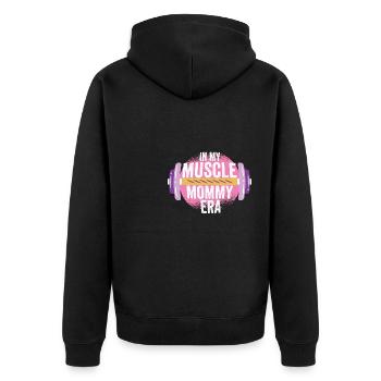 Dans mon Muscle Mommy Era Fête des Mères Personnel - Veste à capuche bio Premium Unisexe - noir - Dos - Nico (187cm)