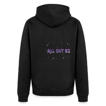 All Out Bi Bisexual Motivational Quote Bi Pride - Unisex Premium Organic Zip Hoodie - black - Back - Nico (187cm)