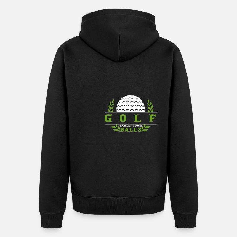 Golf Geschenk Witz Golfspieler Golfer - Unisex Premium Bio Zip Hoodie - Schwarz
