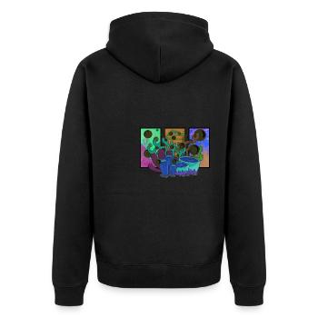 Récifs coralliens colorés, nature, océan, plongée - Veste à capuche bio Premium Unisexe - noir - Dos - Nico (187cm)