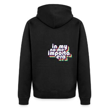 In My No Me Importa Era I Don't Care Funny - Unisex Premium Bio Zip Hoodie - Schwarz - Hinten - Nico (187cm)