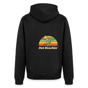 Out Beachin' Beach Été Océan Tropical Famille - Veste à capuche bio Premium Unisexe - noir - Dos - Nico (187cm)