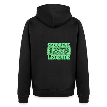 Zitat 1959 - Unisex Premium Bio Zip Hoodie - Schwarz - Hinten - Nico (187cm)