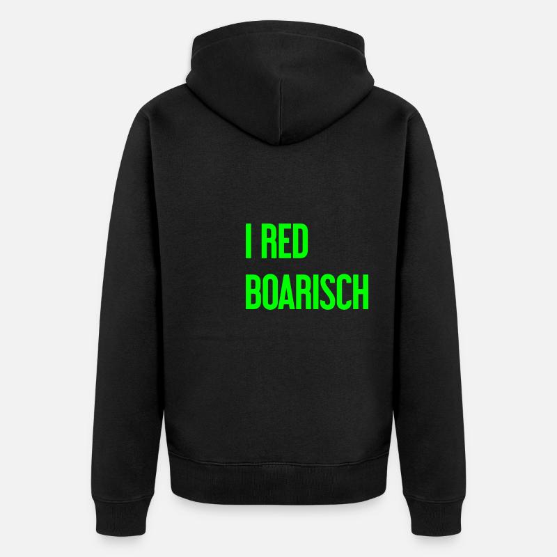 I red boarisch - Unisex Premium Bio Zip Hoodie - Schwarz