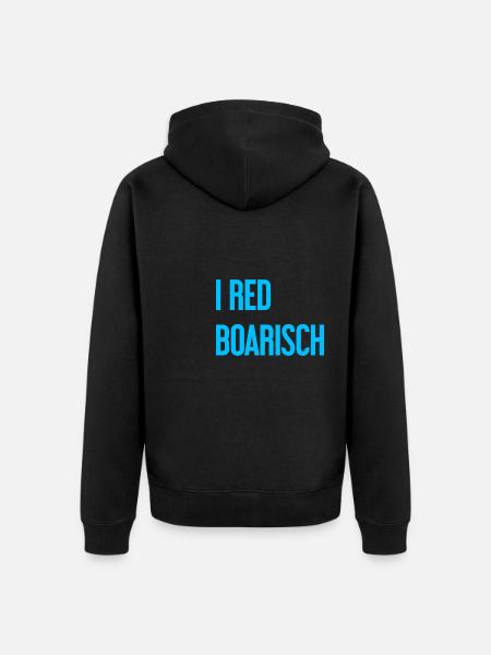 I red boarisch - Unisex Premium Bio Zip Hoodie - Schwarz