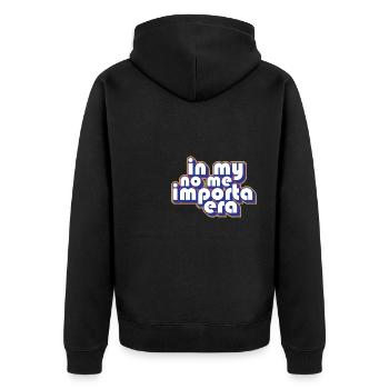 Funny Spanish Gag In My No Me Importa Era I Don't - Unisex Premium Bio Zip Hoodie - Schwarz - Hinten - Nico (187cm)