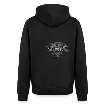2029 - Unisex Premium Bio Zip Hoodie - Schwarz - Hinten - Nico (187cm)