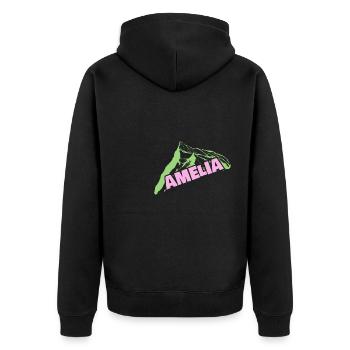 Bouldering Mountain Mountaineering Climbing First name Amelia - Unisex Premium Organic Zip Hoodie - black - Back - Nico (187cm)