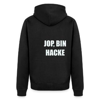 Jop Bin Hacke - Party Shirt - Unisex Premium Bio Zip Hoodie - Schwarz - Hinten - Nico (187cm)