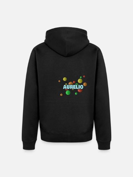 First name Aurelio - Unisex Premium Organic Zip Hoodie - black