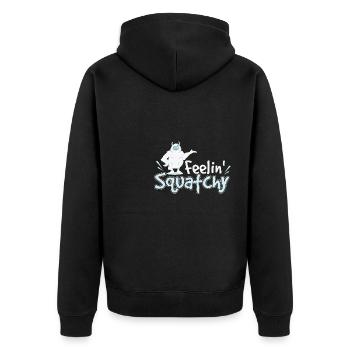 Feelin Squatchy Sasquatch - Unisex Premium Organic Zip Hoodie - black - Back - Nico (187cm)