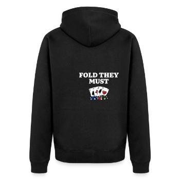 Fold They Must Card Games Poker Card Player Poker - Unisex Premium Bio Zip Hoodie - Schwarz - Hinten - Nico (187cm)