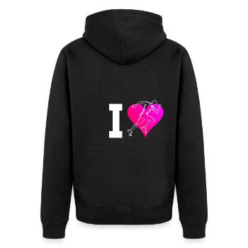 Race Running Women Running Men Jogging - Unisex Premium Organic Zip Hoodie - black - Back - Nico (187cm)
