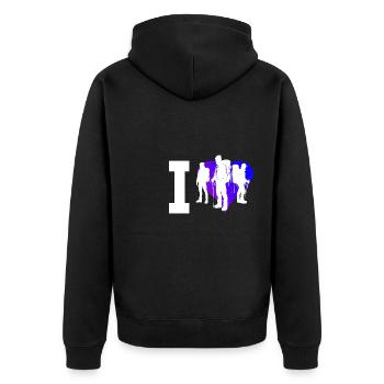 Bouldering Climbing Klettern Kletterer Boulder - Unisex Premium Bio Zip Hoodie - Schwarz - Hinten - Nico (187cm)