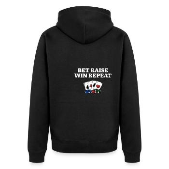 Bet Raise Win Répéter Poker Hobby Poker Player - Veste à capuche bio Premium Unisexe - noir - Dos - Nico (187cm)