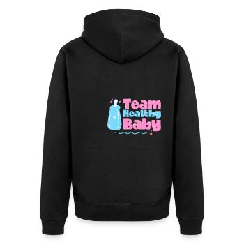 Annonce de naissance sexe révéler bébé fête bébé - Veste à capuche bio Premium Unisexe - noir - Dos - Nico (187cm)