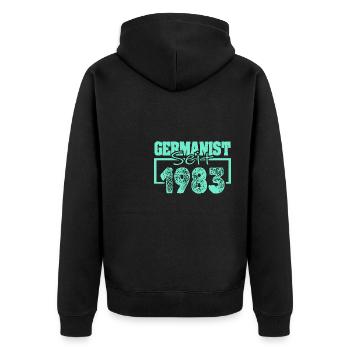 1983 - Veste à capuche bio Premium Unisexe - noir - Dos - Nico (187cm)
