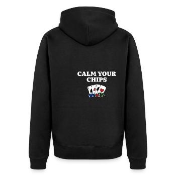 Calmez vos jetons Drôle de poker Humour Joueur de poker - Veste à capuche bio Premium Unisexe - noir - Dos - Nico (187cm)