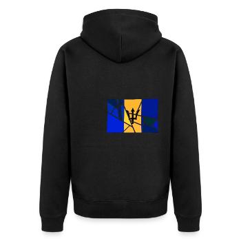 Barbados - Unisex Premium Bio Zip Hoodie - Schwarz - Hinten - Nico (187cm)